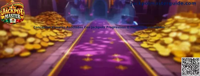 Representación gráfica educativa de un contador de jackpot progresivo y premios acumulados simulados en Jackpot Master